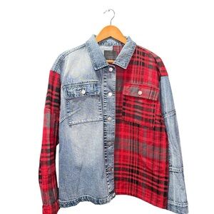 Blue Revival “Your Ex Boyfriend’s” Denim Plaid Shacket NWT M